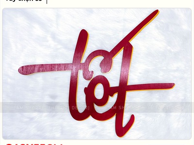 Chữ Tết thư pháp cỡ lớn bằng gỗ 55 - 70cm Kiểu 1 [Gỗ nhẹ - 1 - 2 lớp] CHU-GO-20